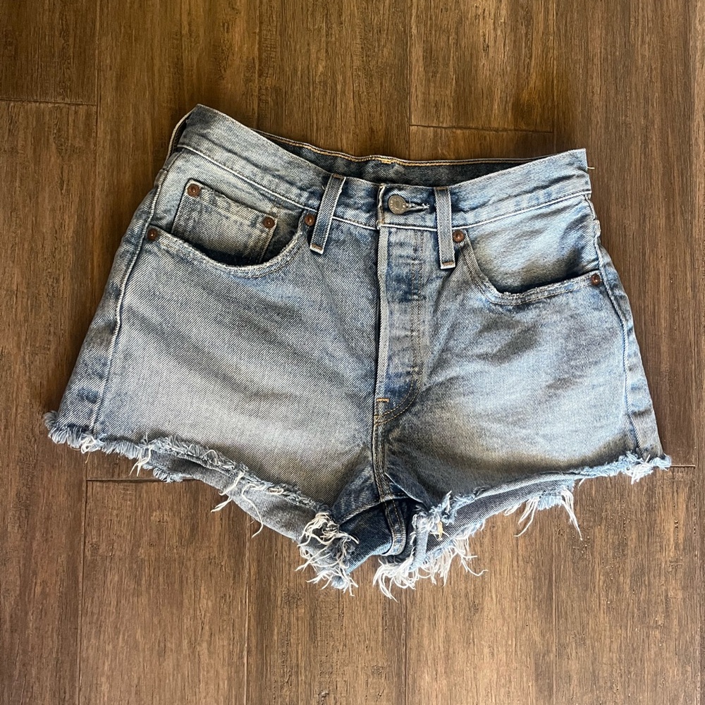 Levi's 501 original for high rise women’s shorts blue
